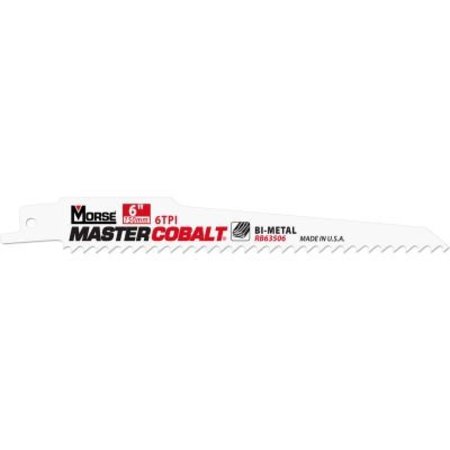 MORSE Master CobaltÂ Wood Reciprocating Saw Blades 6"L x 3/4"W, 6 TPI, 50 PK 399500